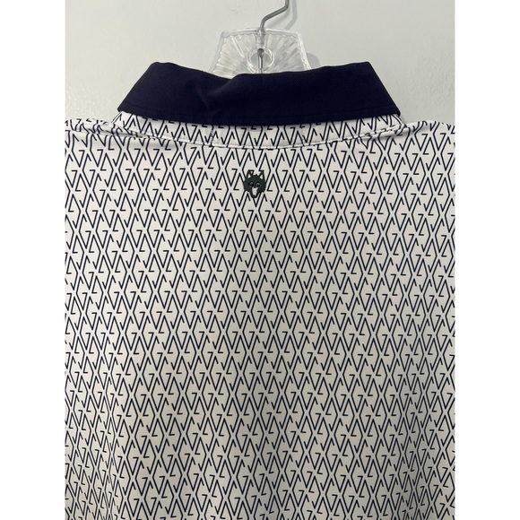 Greyson Polo Shirt Men's XL Blue Geometric All Over Print Stretch Logo Golf - Picture 7 of 12